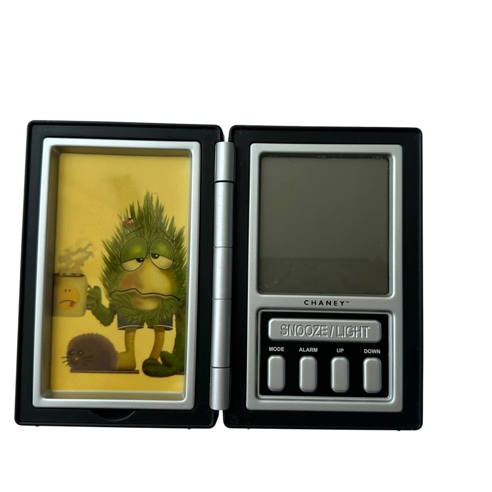 Chaney Folding Travel Alarm Clock LCD Photo Frame Snooze Light‎ Black